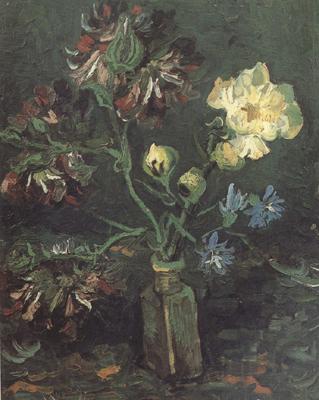 Vincent Van Gogh Vase with Myosotis and Peonies Norge oil painting art